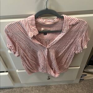 Universal Thread Pink and White Striped Shirt